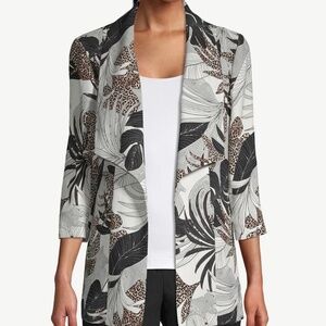 Chico's Tropical-Print Draped Jacket S